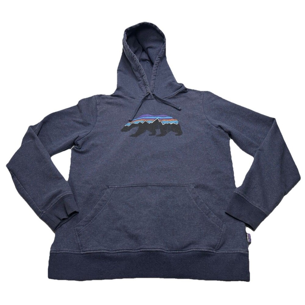 Women's Patagonia Fitz Roy Bear Midweight Hoody Size Medium Navy Heather #39522 - Picture 1 of 11